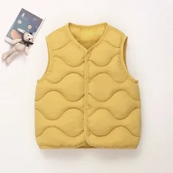 Cozy Autumn & Winter Kids' Cotton - Padded Vest - Warm Thicken Outerwear - 90 (YELLOW)