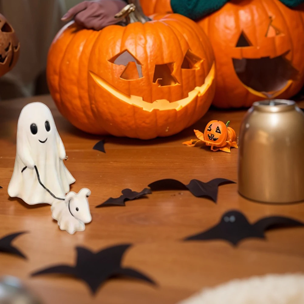 Resin Ghost Walking Dog Statue Halloween Decor