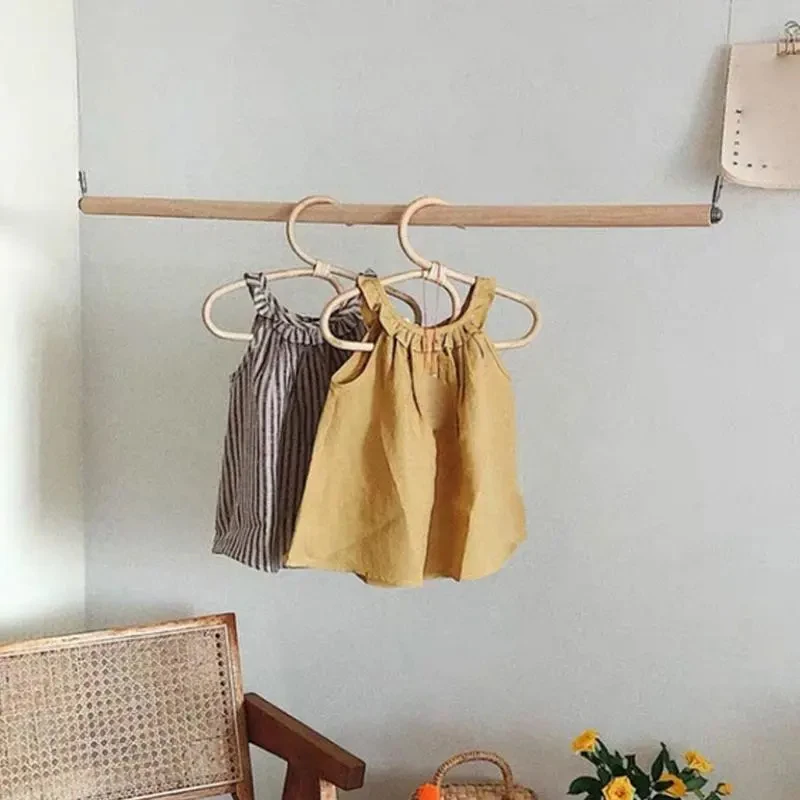 Rattan Hanger Handmade Rattan Coat Rack for Kids Adult Coat Rack Garments Organizer Dress 's Hanger Wall Hooks Children's Hanger 4