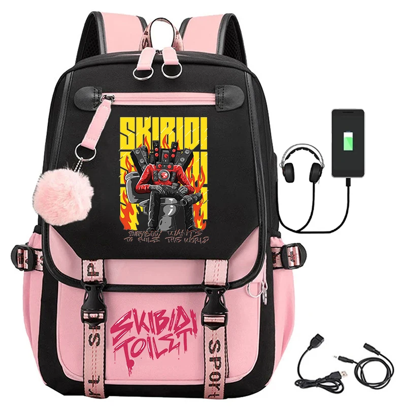 

Hot Game Skibidi Toilet Usb Backpacks Teenage Girls Laptop Bag Student School Bags Fashion Speakerman Cartoon Bookbag Mochila