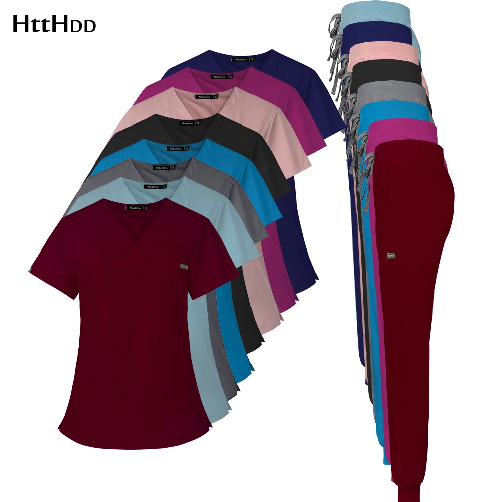 

Beauty Salon Uniform Elastic Breathable Nurse Accessories Lab Overalls Scrub Suit Medical Scrubs Women Hospital Doctor Work Sets