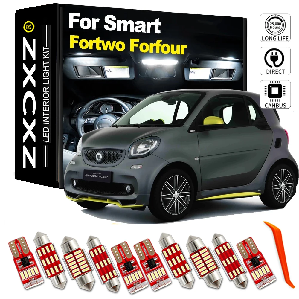 Zxcxz Led Kit Luce Interna Per Smart Fortwo Forfour 450 451 452 453 454 City Coupe Convertibile Roadster City-Coupe Crossblade