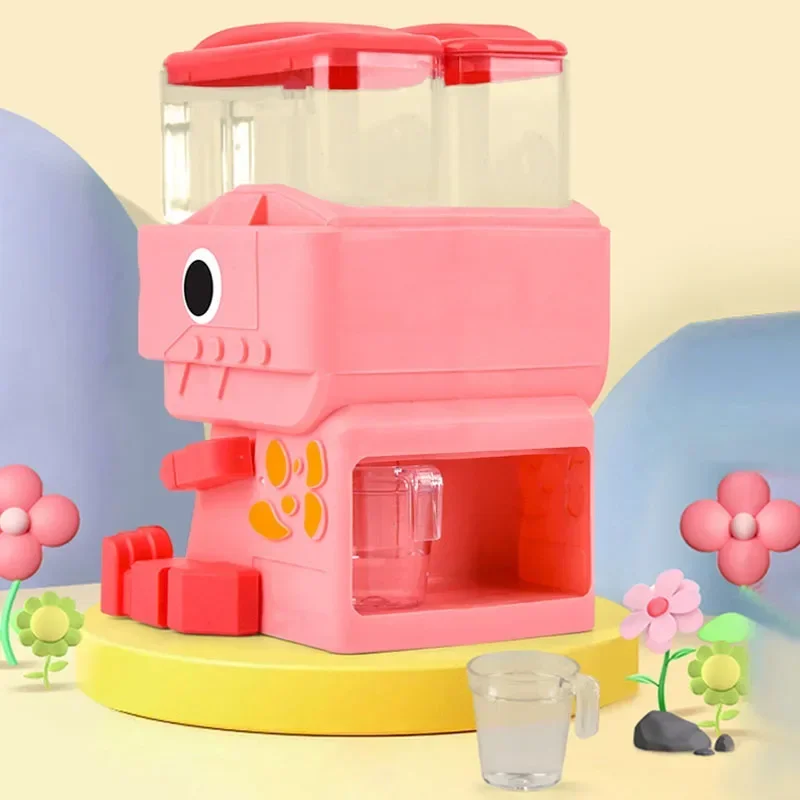 Children Dinosaur Dual Water Dispenser Toy Cute Pink Blue Cold/Warm Water Juice Drinking Fountain Simulation Kitchen Toys water dispenser kitchen toys pretend kitchen toys kitchen sink toys