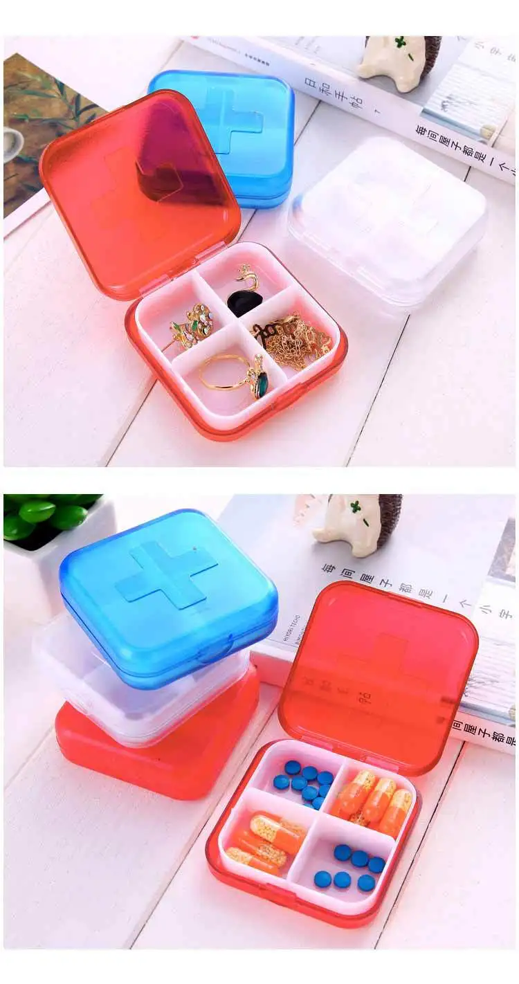 Portable Push-Pull Pill Box Two Compartments 16 Undefined