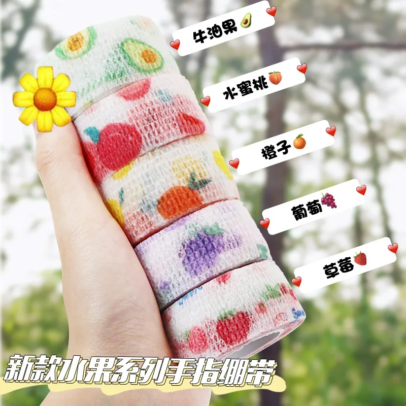 5pcs/lot 2.5cmx4.5m Finger Wound Healing Strips Bandages Protector Colorful Patterned Sports Tape for Children Health Care Tools