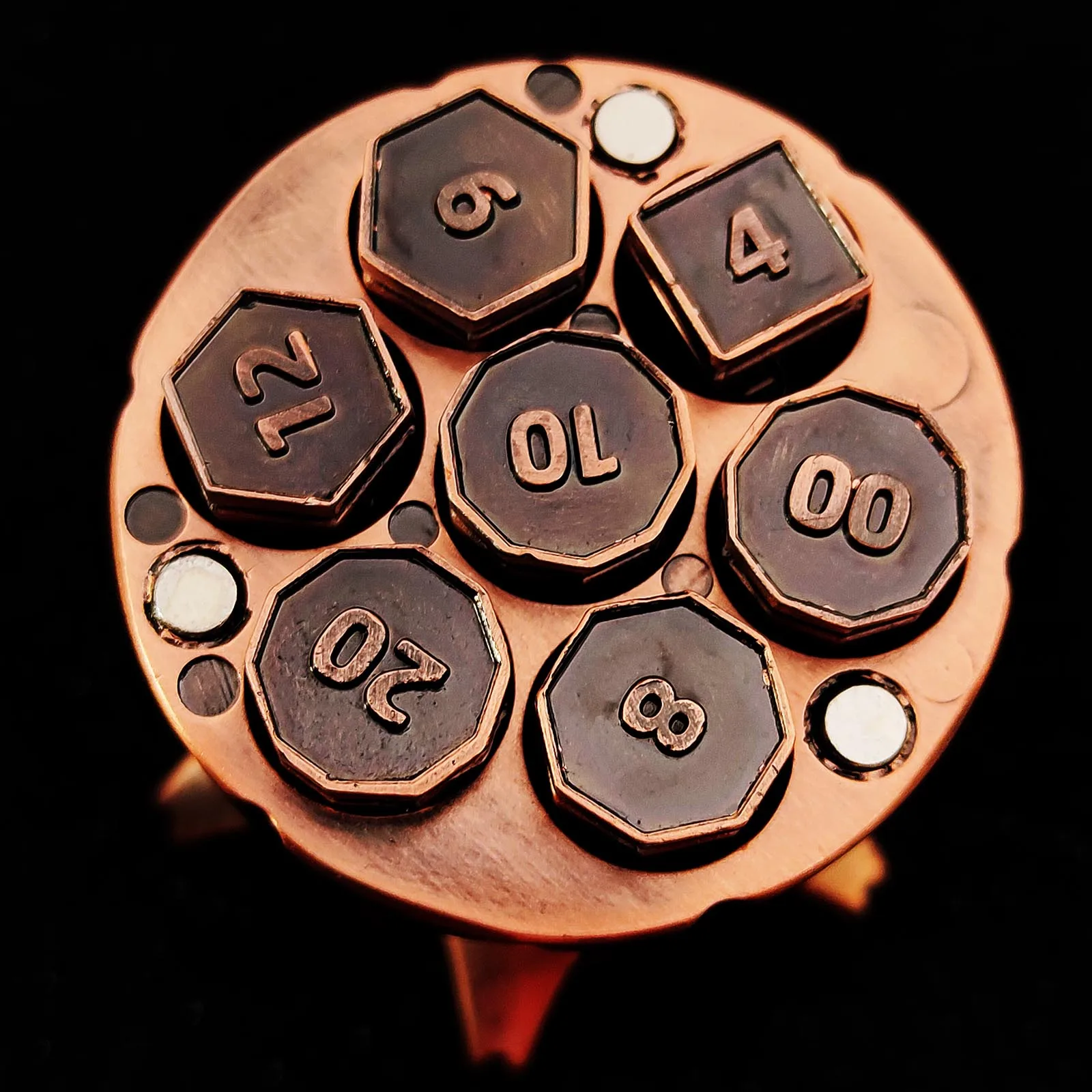 Metal Bullets With Rotating Zoster Cylinders Polyhedral Dice Segpunk COC Run Board Game Device 2
