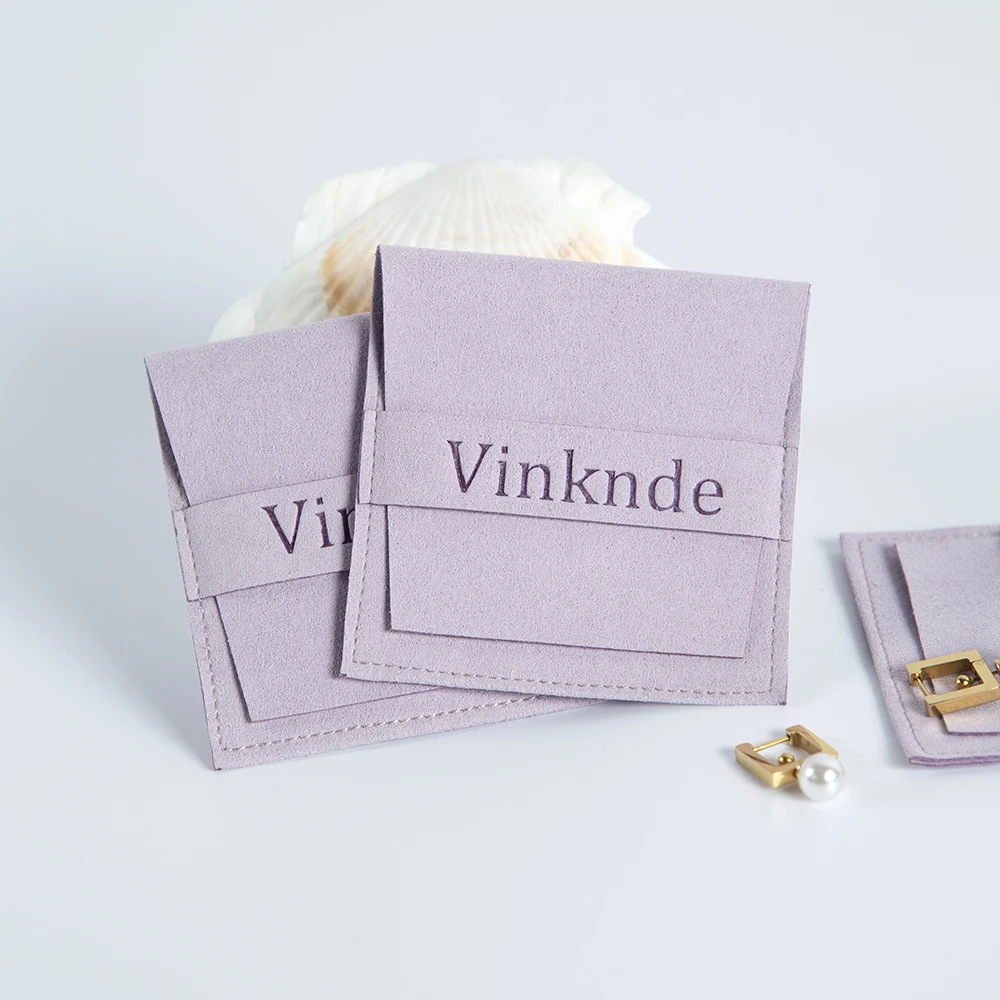100pcs Microfiber Gift Bags 8x8cm Jewelry Organizer Earrings Christmas Wedding Favor Candy Bag Small Business Custom Logo Name