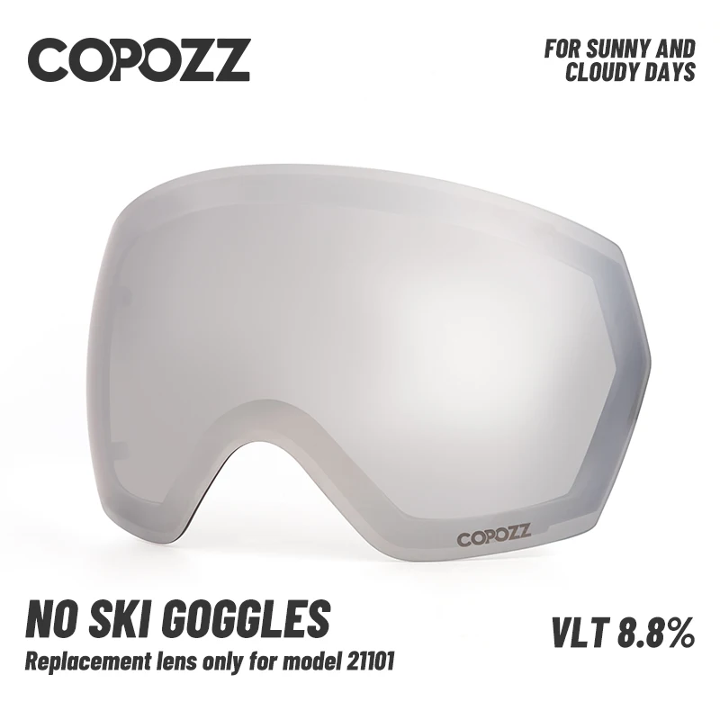 COPOZZ Replacement Ski Goggles Lens For Model 21101 Anti-fog UV400 Spherical Ski Glasses Snow Goggles Eyewear Lenses (Lens Only) 3