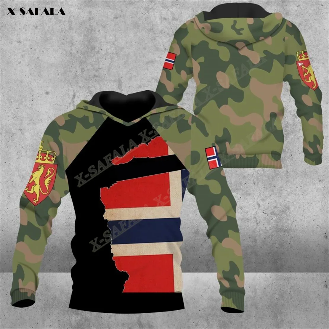 

Summer NORWAY Veteran Camo ARMY Solidier 3D Print Hoodie Men Shirt Pullover Sweatshirt Hooded Jersey Tracksuits Outwear Coat