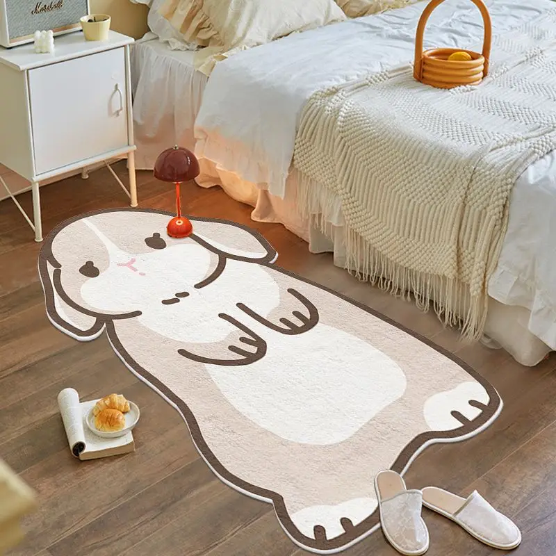 Cartoon Rabbit Pray Fluffy Long Carpet Fluffy Soft Bedroom Bedside Rug Kids Non-Slip Baby Living Room Mat 러그 Alfombra 2