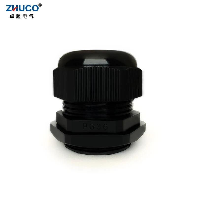 

ZHUCO 10Pcs PG36 Black Nylon Plastic IP68 Waterproof Adjustable Cable Cord Connector Cable Cover Nylon Gland with Rubber Gasket