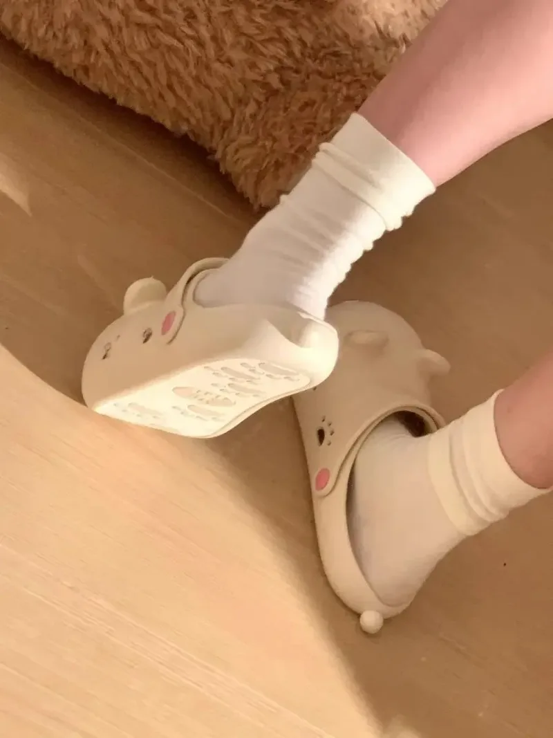 Cartoon Bear Women's Slippers Breathable Summer Beach Sandals_voghion.com