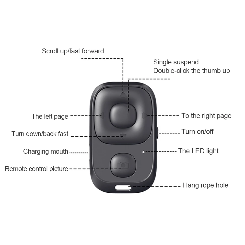 Rechargeable Mini Bluetooth-compatible Remote Control Wireless Controller Self-Timer Camera Stick Shutter Release Selfie Button camera remote shutter button,camera remote shutter release