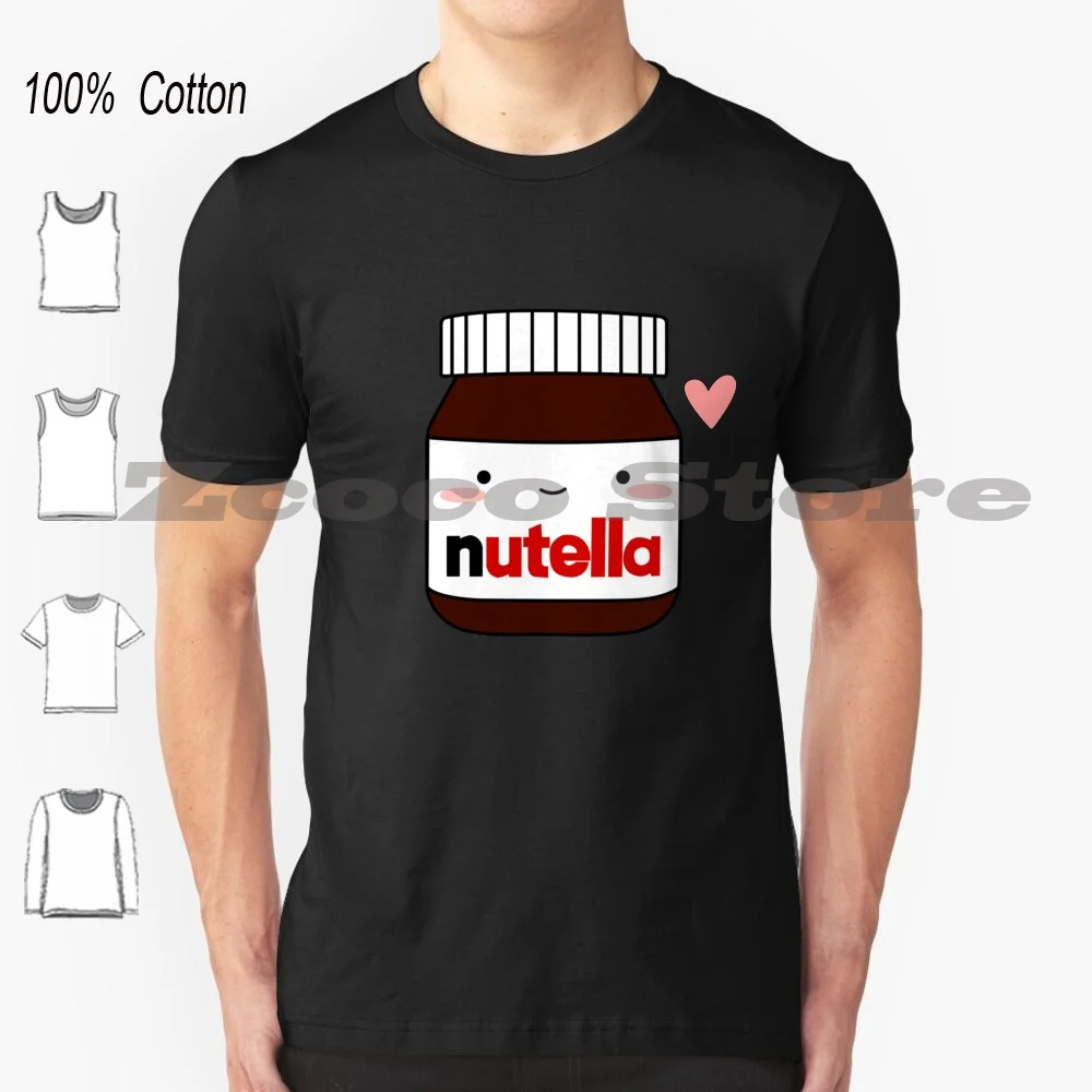 Cute Nutella Jar T Shirt 100% Cotone Confortevole Nutella Di Alta Qualità Cute Kawaii Sweet Nocciola Candy Spread Yummy