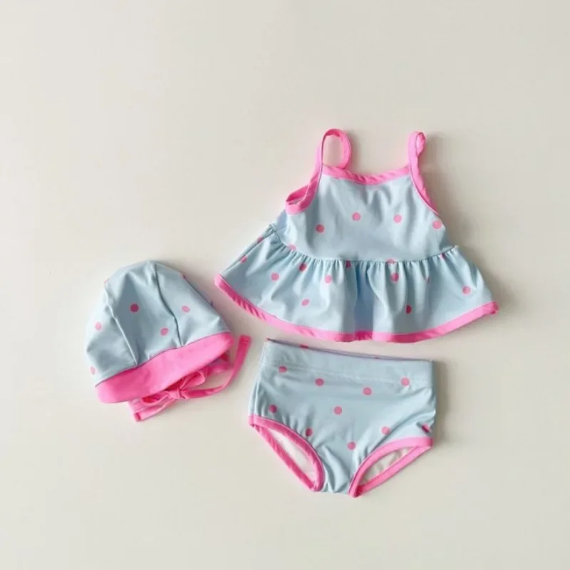 Children Swimwear Swimwear For Children Summer Girls Swimsuit 3 Pieces Swimsuit 1-5T Girl Sleeveless Swimming Wear Rainbow Mermaid Bathing Suits