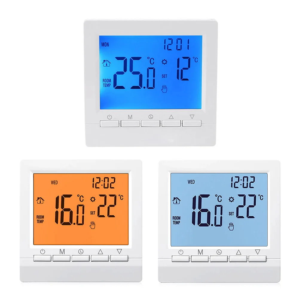 Termostato Digital da Caldeira a Gás Programável Semanalmente Controlador de Temperatura Ambiente Regulador de Temperatura de Aquecimento Bateria aa
