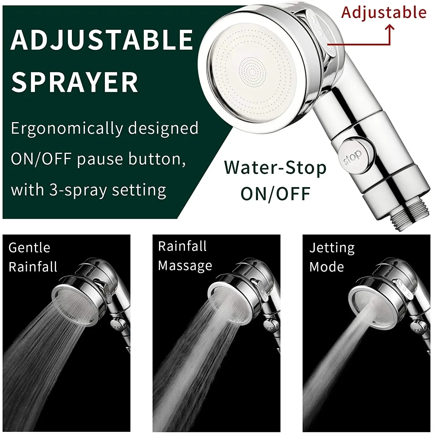 3 Mode Bidet Faucet External Shower Head Bathroom Kitchen Basin Tap Adapter Splitter Set Water Diversion Shower for Beauty Salon 2