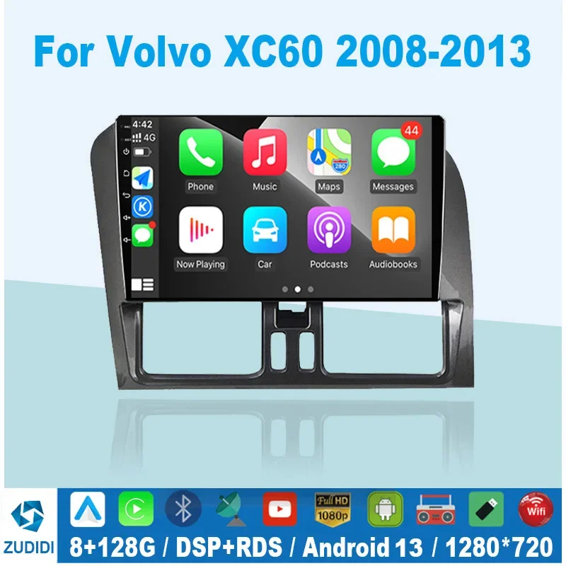 

Car Multimedia Player Android Car Radio For Volvo XC60 que 1 2008 2009 2010 2012 2013 4G GPS BT Carplay 2din DVD autoStereo