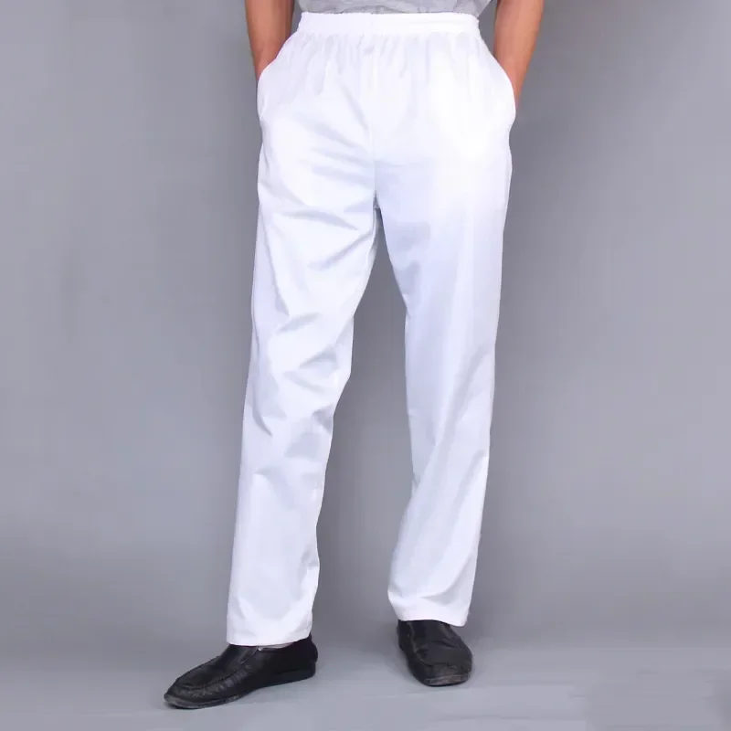 

Elastic Kitchen Clothes Trousers Zebra Bakery Chef Restaurant Uniforms White High Pants Quality Cooker Hotel Work Catering