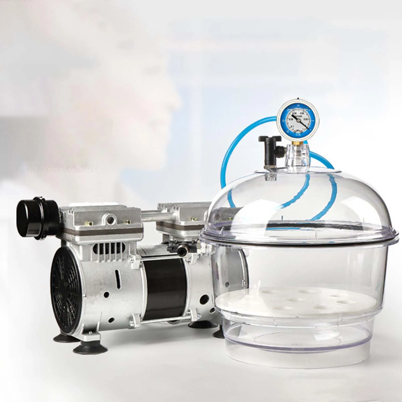 Vacuum Desiccators Transparent Dryer Jar Dryer Glassware Drying Vessel with Pressure Gauge Small Lab Desiccator Vacuum Dryer