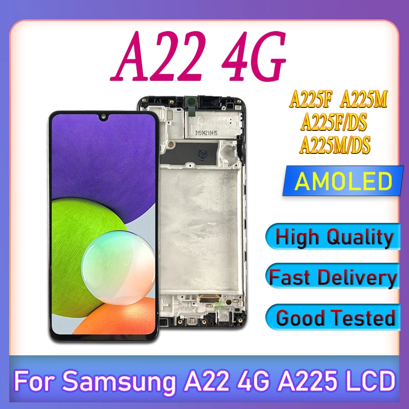 AMOLED-6-4-Tested-For-Samsung-A22-A225F-SM-A225F-DS-A225M-LCD-Display ...