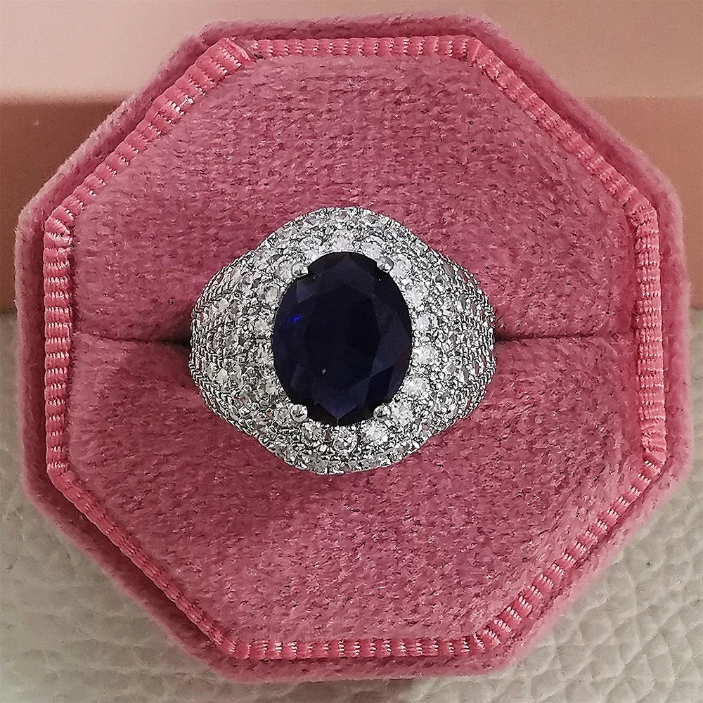 Luxury Blue Engagement Ring – Women's Anniversary Gift Jewelry Wholesale