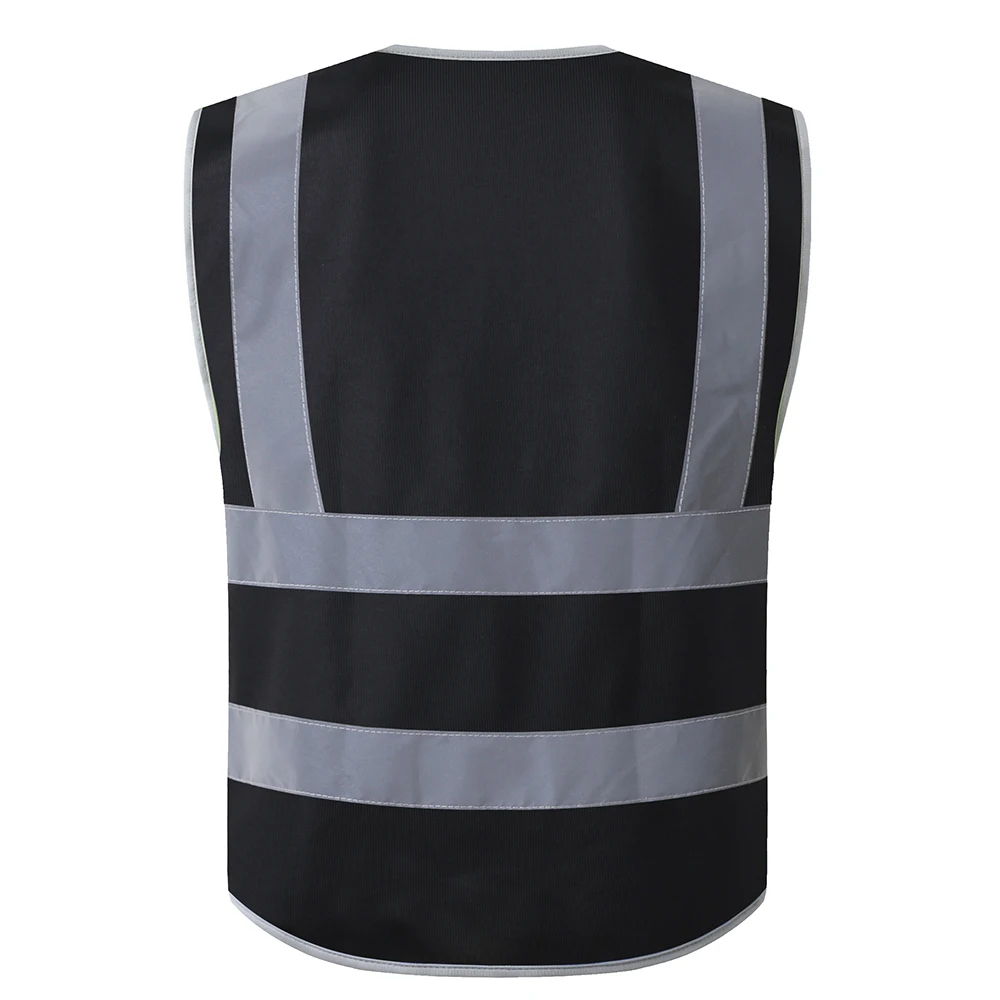Workshop Vest Safety Night Reflective Vest Hi Vis Workwear Jacket Black Women Men Waistcoat Working Cloth