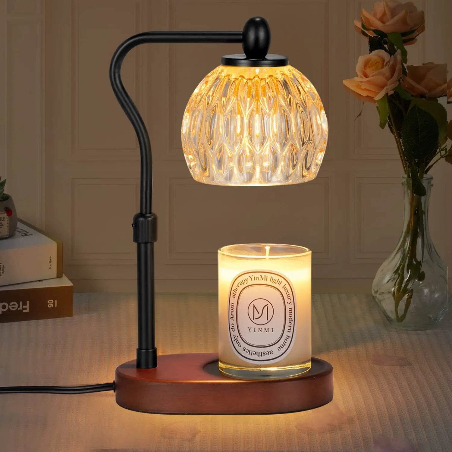 

Electric Candle Warmer Lamp Dimmable Wax Melter Candle Warmer Lamp with Bulb Aromatic Candle Holders for Bedroom Home Office