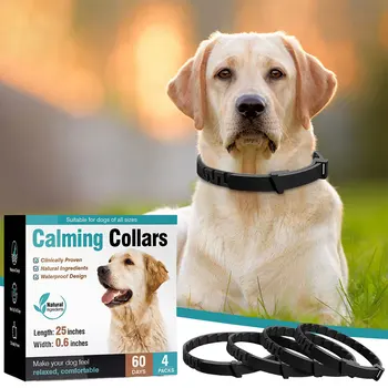 3/4 Pack Pet Calming Collar Stress and Anxiety Relief Calm Collar Adjustable Natural Calm Relax Soothing Collars for Cats Dogs 4