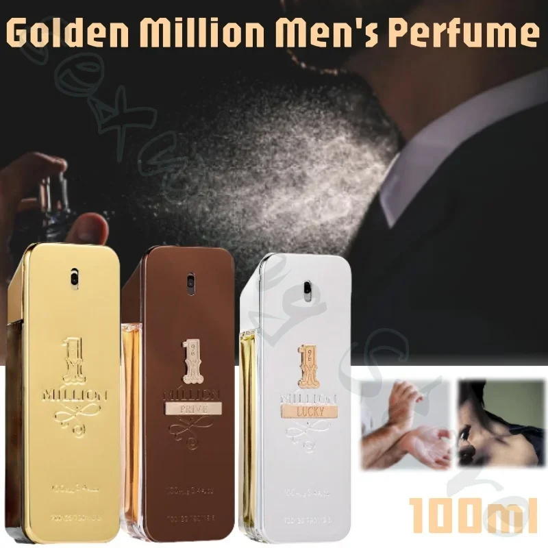 Golden Millionaire Men's Perfume 100ml Enhances Charm and Long-lasting Fragrance Natural Fresh Woody Leather Fragrance
