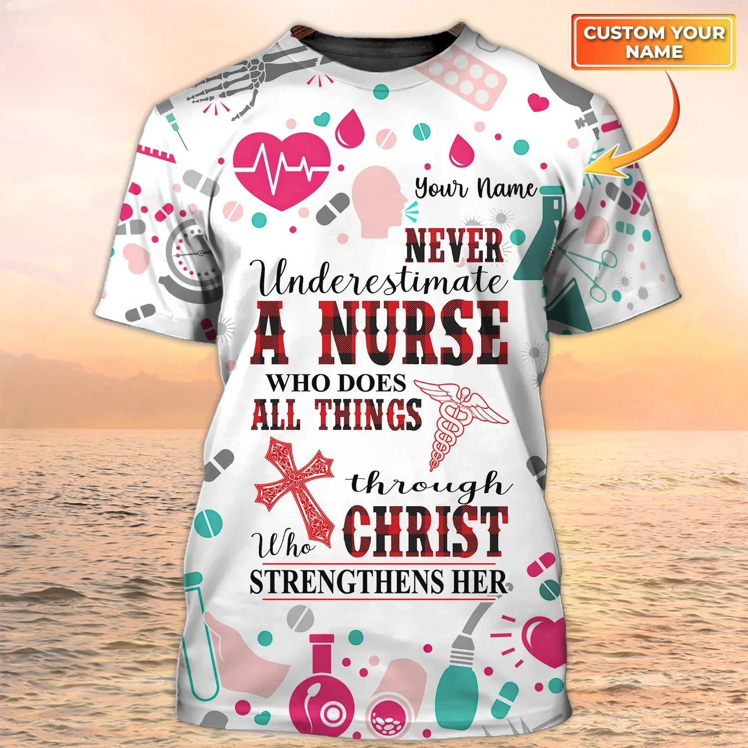 Neueste Sommer Mode männer T-shirt Krankenschwester Arzt Personalisierte Name 3D Gedruckt t-shirt Unisex Casual T-shirt Krankenschwester Uniform DW99 – Detail 13