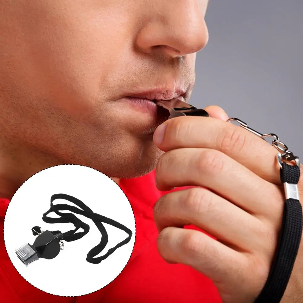 High-impact Abs Plastic Whistle Professional Sports Whistle Set with Lanyard Mouth Grip for Coaches Referees Emergency Survival