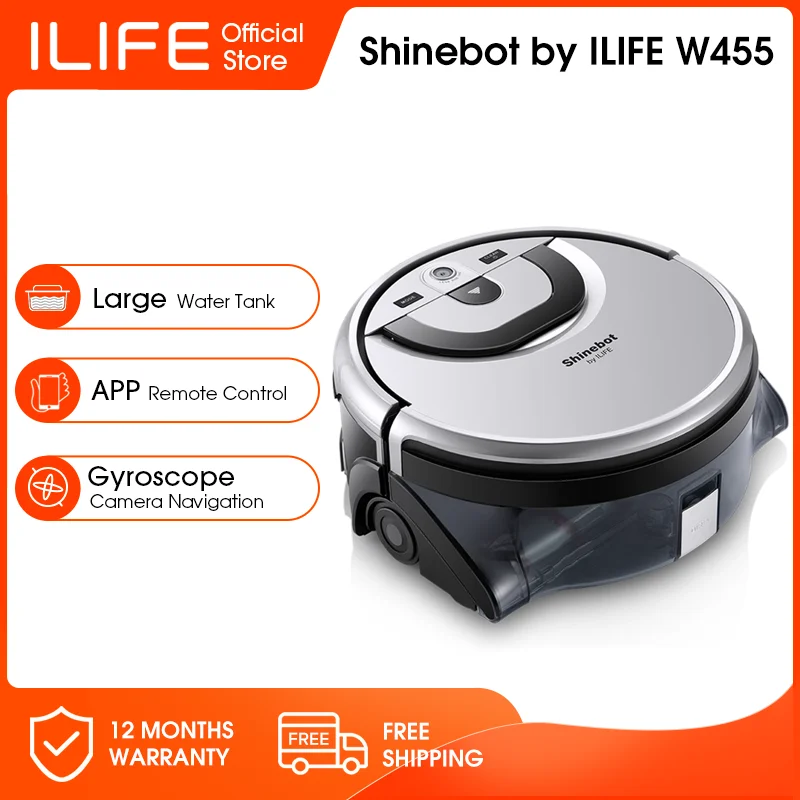 Ilife W455 Floor Washing Robot Shinebot Gyroscope, Camera Navigation