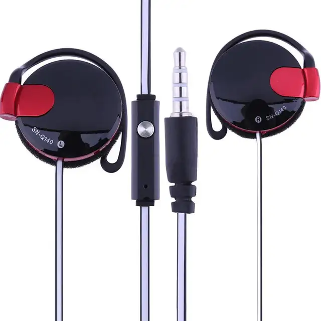 Clip On Earphones Wired Earphone Heavy Bass Universal 3.5mm Plug Wired Clip On Ear Sports Headphone Running Hiking Exercising