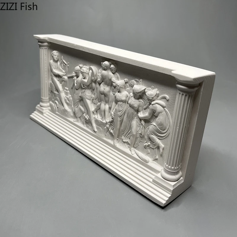 Dancing Muse Stereoscopic Printmaking Figures Relief Plaster Statue Desk Decoration Characters Sculpture Room Aesthetic Decor
