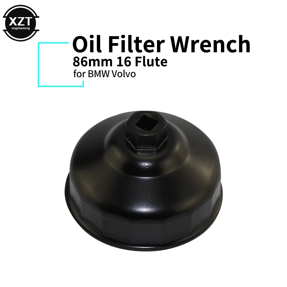 For-BMW-Volvo-1pc-Black-Steel-86mm-16-Flute-Motorcycle-Oil-Filter ...