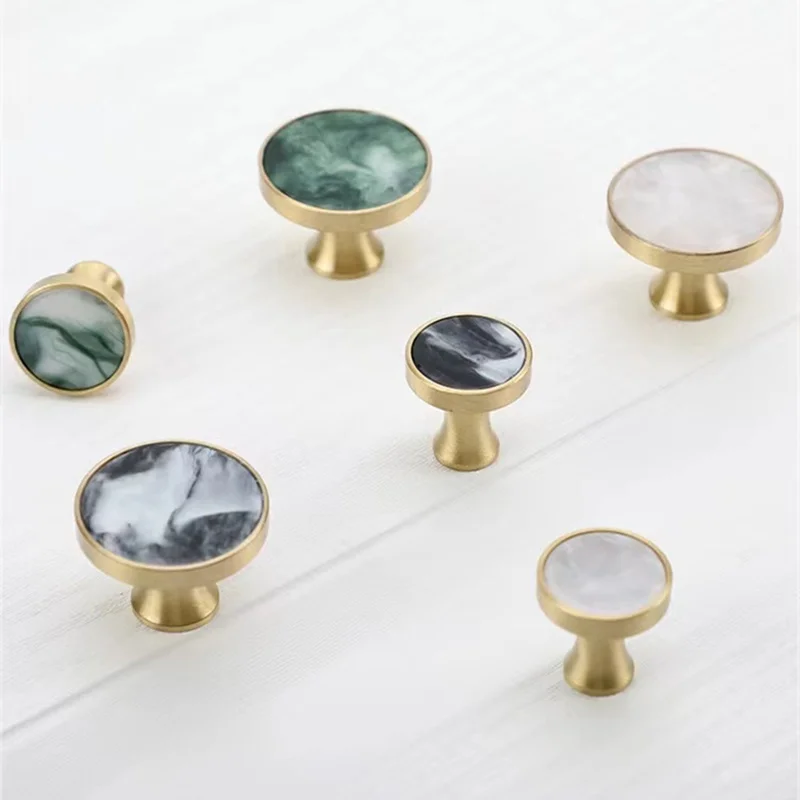 

Nordic Furniture Cabinet Round Knob Metal Brass Resin Wardrobe Door Pull Kitchen Cupboard Simple Dresser Drawer Handle Hardware