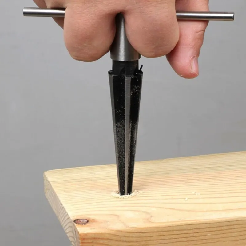 Taper Reamer Drill Bit Hex Shank Chamfer T Handle Woodwork Core Cutting Tool