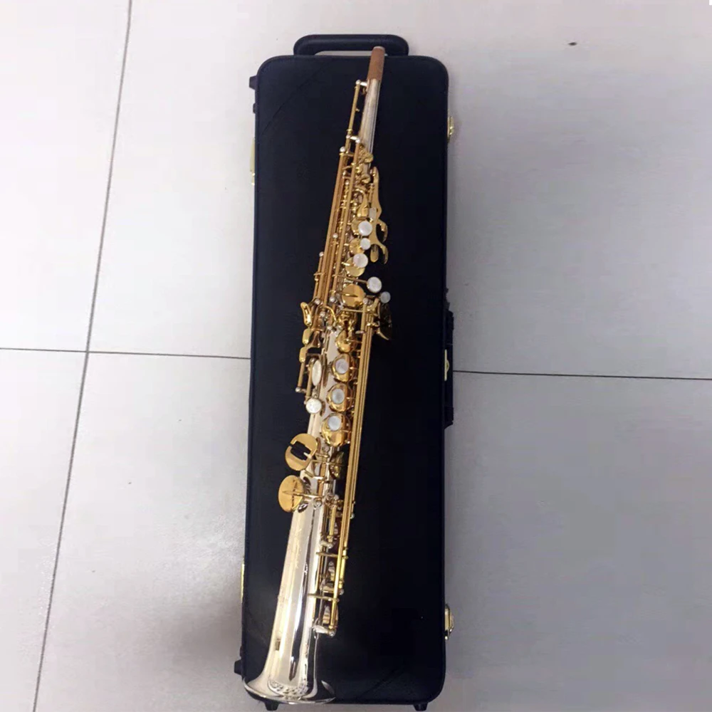 Japan W03 Original 1 to 1 key type Soprano Saxophone Silver Plated Gold