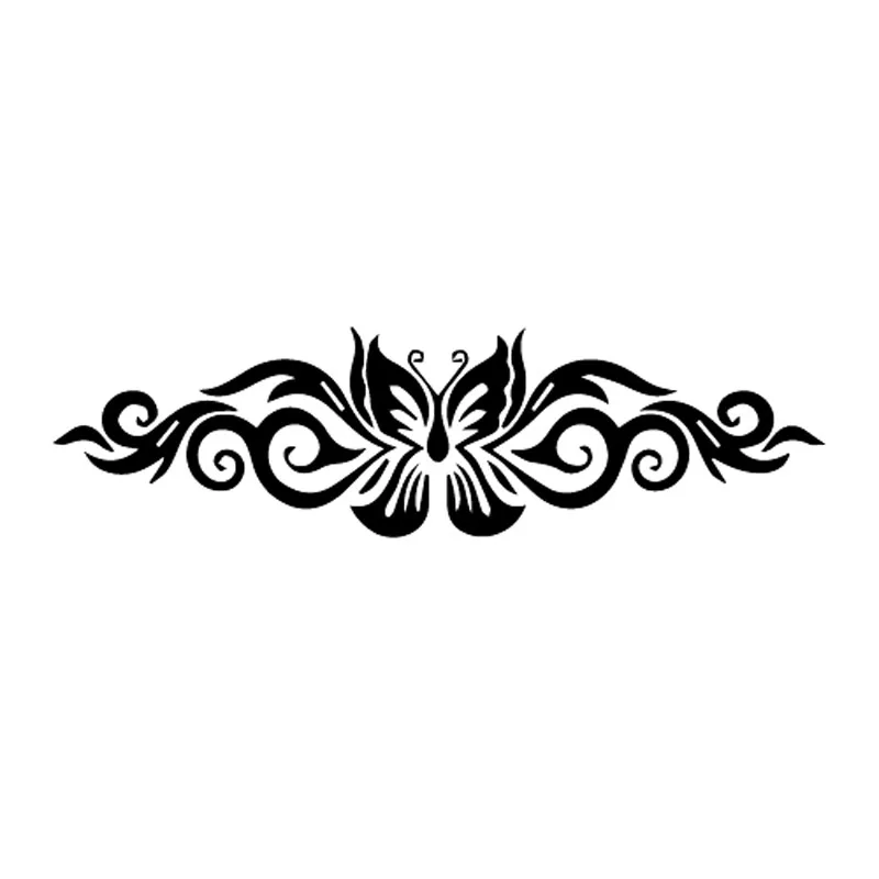 

JP interesting Car Decal for butterfly tribe tattoo car motorcycle external accessories waterproof Vinyl Sticker17cmx4.6cm