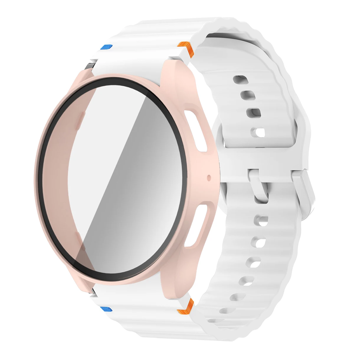 Silicone Watch Strap with Case and Screen Protector for 40-44mm Smartwatches - Durable Wrist Accessory