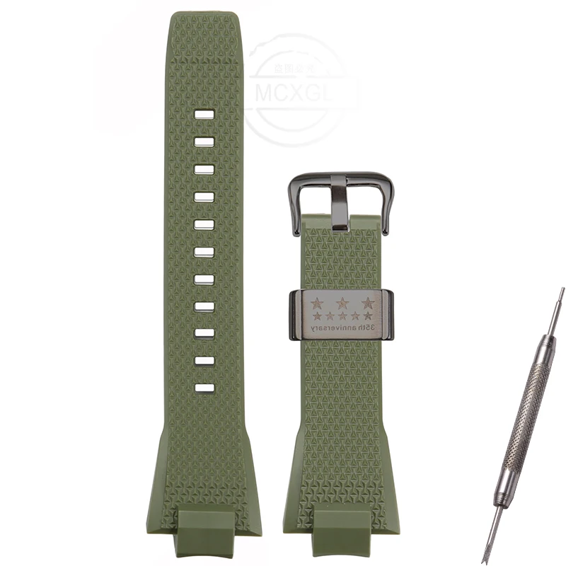 Durable Rubber Replacement Strap for Men's Sports Watches – Waterproof Resin Bracelet