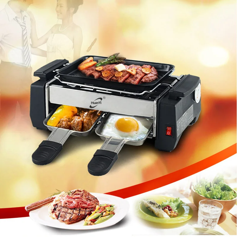 Kbxstart 220V Home Smoke-free Couple Electric Barbecue Student Mini Teppanyaki Small Barbecue Machine 2