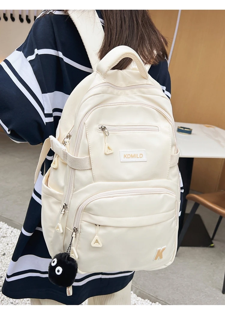 JULYCCINO Multifunction Waterproof Buckle Backpack Korean Style School Bag  : kpopita