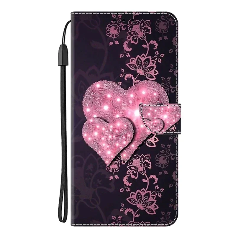 Elegant Leather Flip Wallet Phone Case with Magnetic Stand - Cute Design