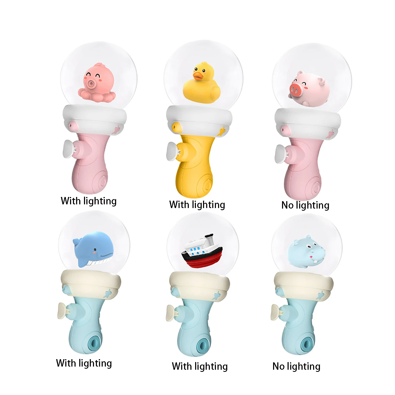 Playing with water spray gun, children's glowing water gun in summer, press water gun, indoor and outdoor interaction 3
