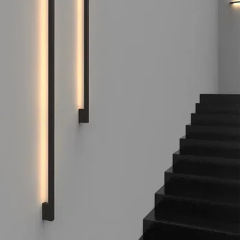 Modern Extremely Narrow Black Long Strip Wall Lamp Corridor Bedroom Bedside Living Room Decoration Bar Shape Lighting Fixtures 5