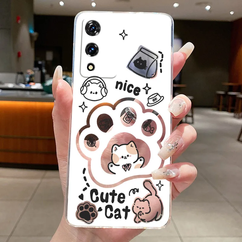 Aesthetic Cute Cat Astronaut Transparent Soft TPU Silicone Phone Case Cover