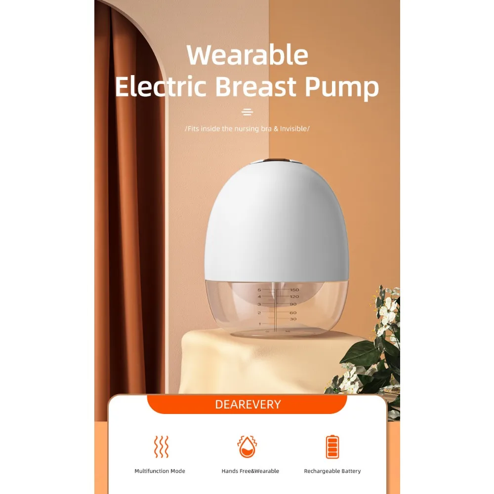 Wearable Automatic Breast Pump Massage Hands-free Can Be Invisible Integrated Wireless Large Suction Portable Wearable Breast