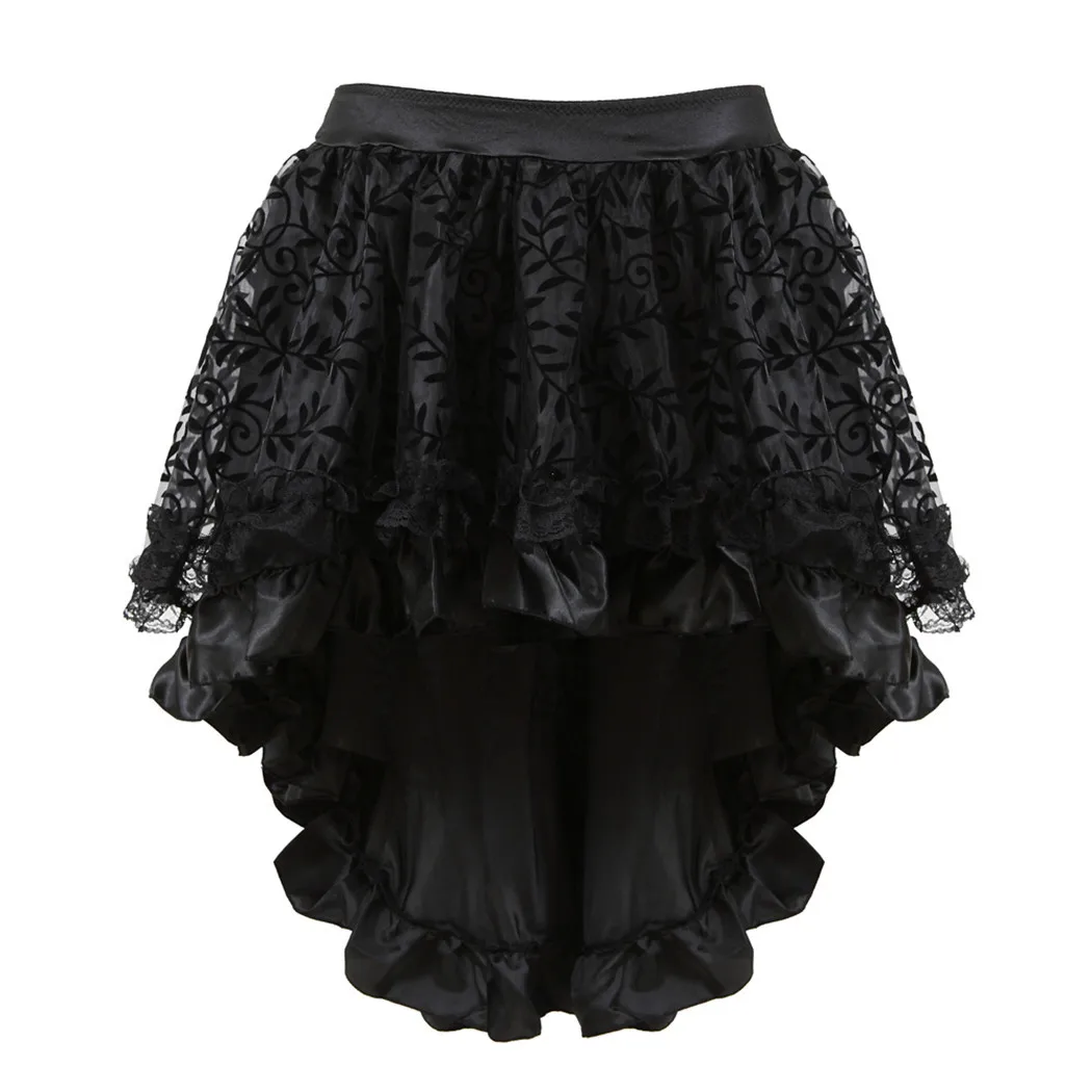 

Sexy Women`s European Steampunk Burlesque High Waist Corset Skirt Victorian Gothic Lace Up Skirt Matching Corset